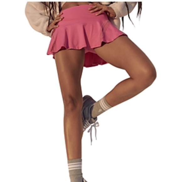 Free People PLEATS AND THANK YOU SKORT PINK LARGE - Picture 1 of 8